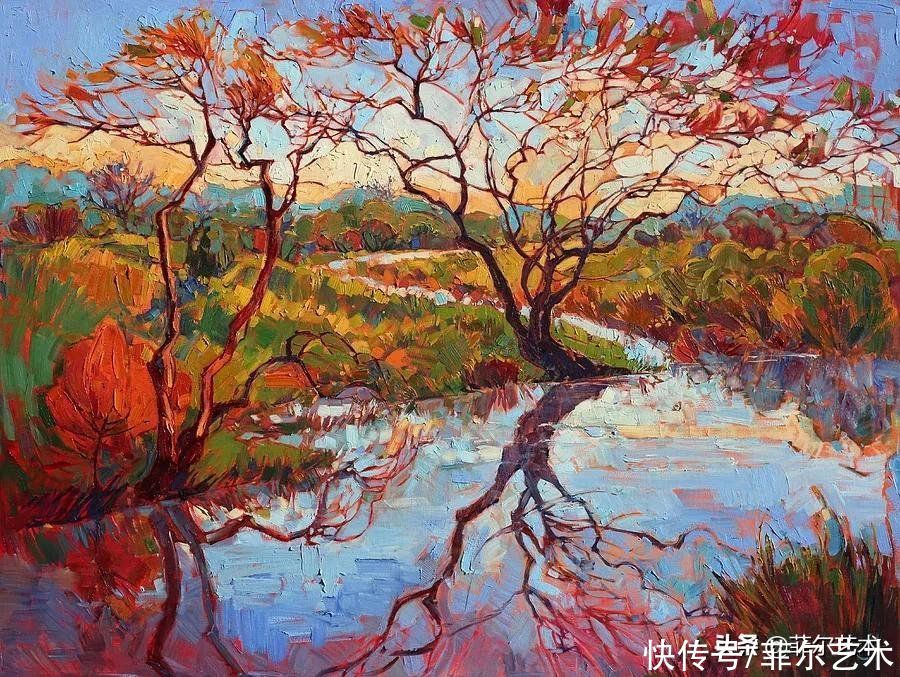 油画|美国女画家艾琳·汉森笔下色彩丰富的风景油画,美极了
