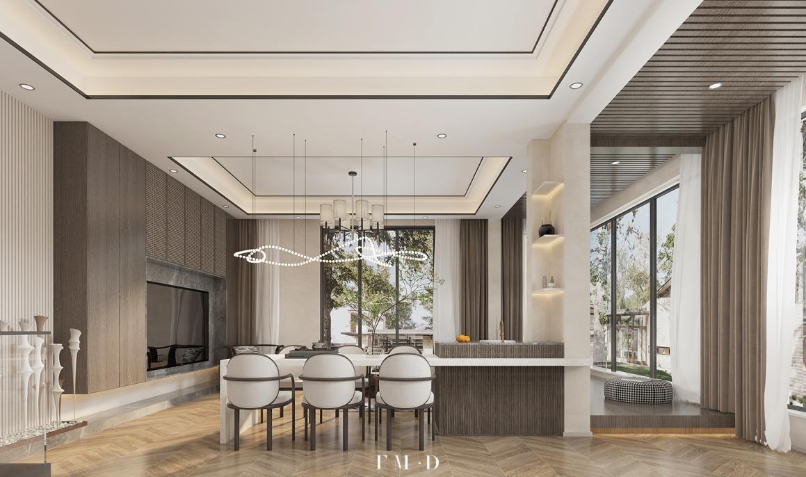 新中式|130㎡+顶楼54㎡的顶复式,没有红木与雕花的新中式,依然美到心底