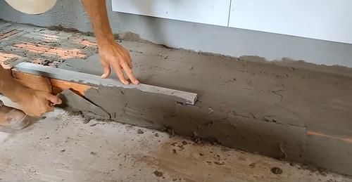 l型|厨房没装橱柜前，先用空心砖砌一个L型底座，没想到效果这么好！