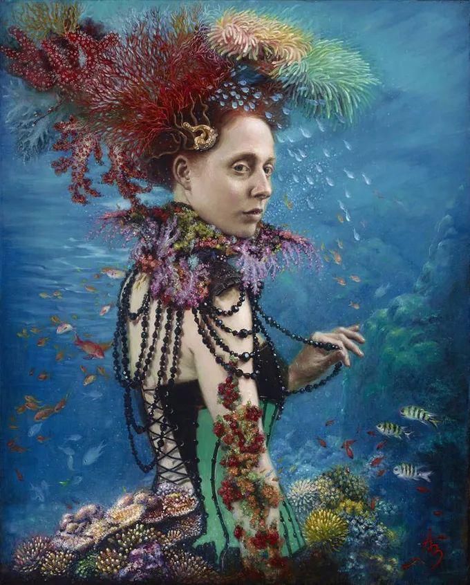 ·曼努克@自然又野性的存在,美女艺术家的唯美油画欣赏