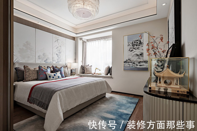 山水|141平新中式四居室山水的贯穿其中,舒缓自然地藏纳于内