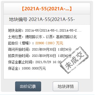 2021土拍快讯：高新片区60亩居住用地未成交