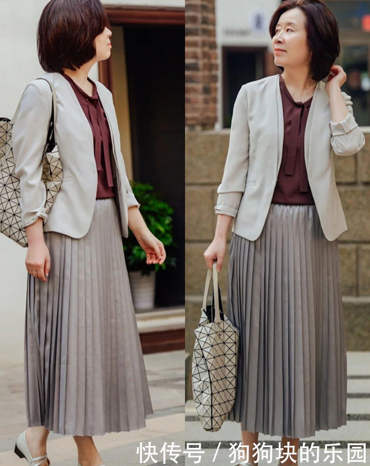 博主 女人年过50会打扮才优雅,这位博主的裙装搭配,简约舒适显气质