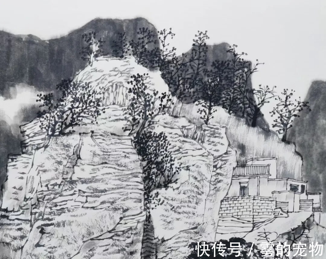 满维起#中国水墨画院|清幽静雅,满维起水墨写生