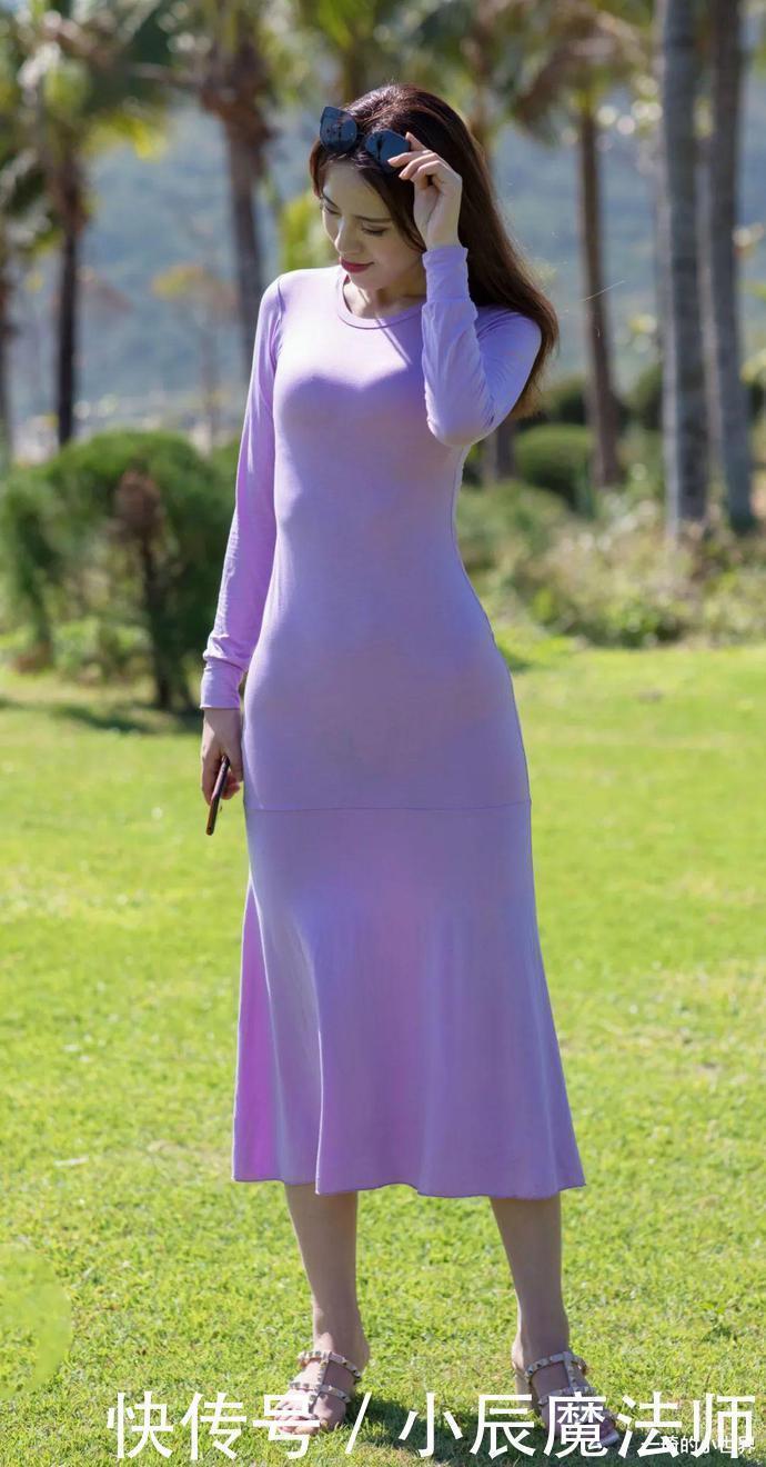 纯色裙|小姐姐爱穿紧致的纯色裙,这么迷人,魅力无限