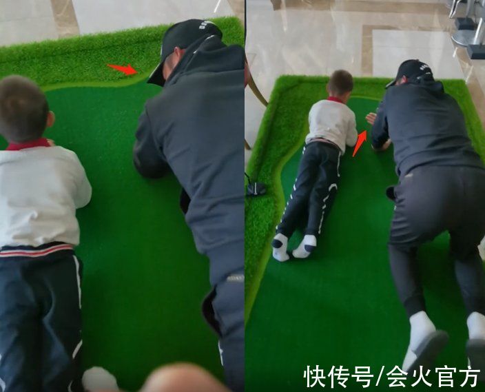 谢杏芳|林丹与儿子豪宅内做运动！绷直身体满脸通红，双腿跪地指导儿子