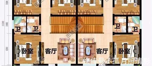 别墅|双拼二层别墅设计图，独立入户门进出，家有兄弟这样建房挺好