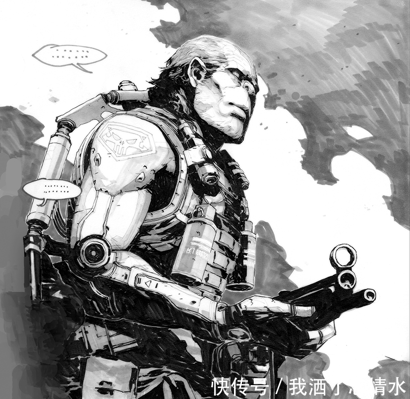 超酷素描漫画线稿上色后霸气无比，反差尽如此强烈！