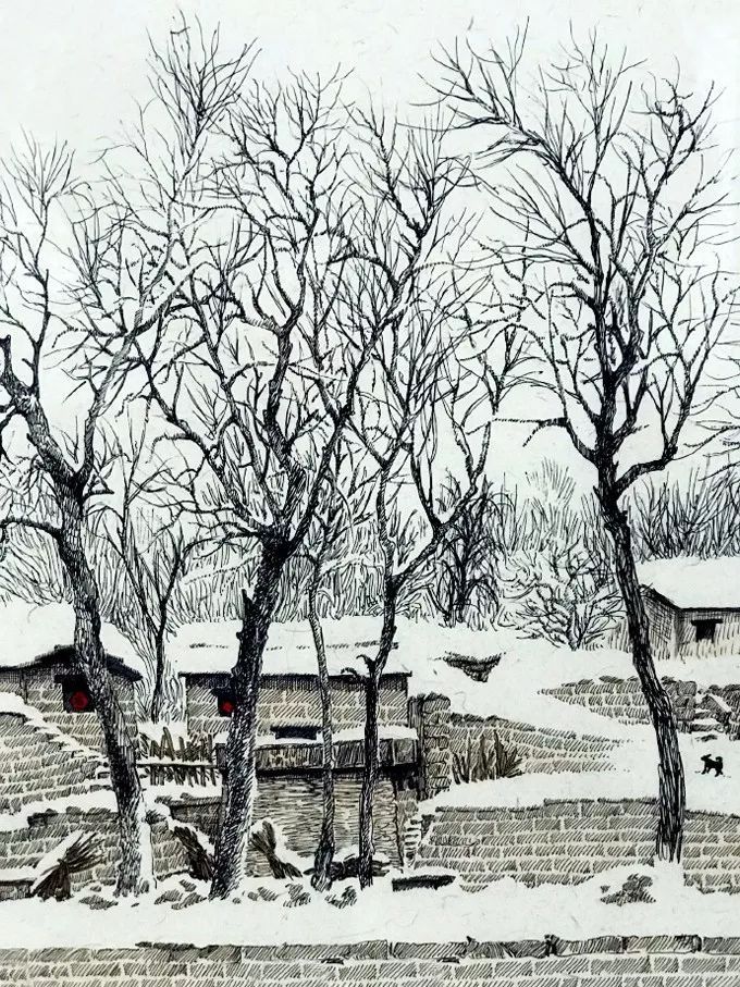 太行山@他用钢笔画出了至美的雪景