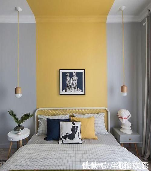 床头|现在不流行床头柜了在床后打排柜子,向外延伸还能多做个书桌