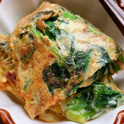 爆浆菠菜蛋饼