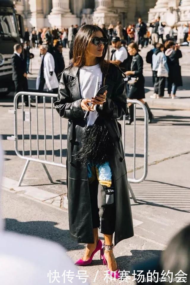 皮衣|简单又大方的冬季最美穿搭,皮衣混搭细高跟,不仅不丑还很新潮!