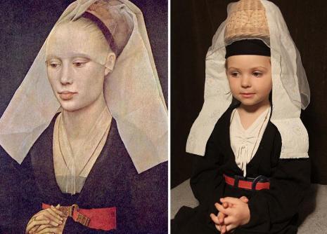 家庭作业|孩子模仿“世界名画”,精髓把握得很到位,网友:气质拿捏死死的