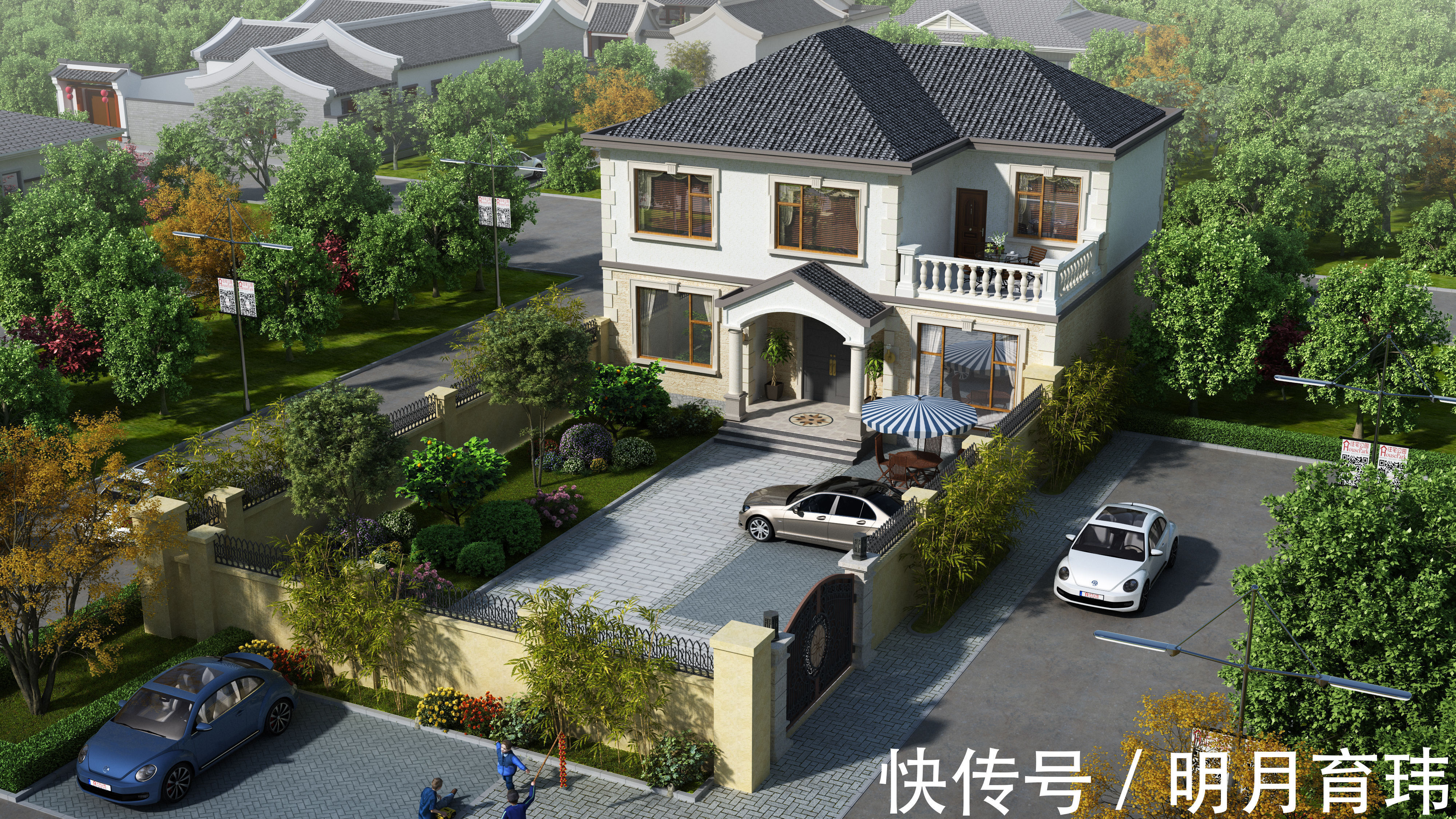 小院|这8套别墅图纸火了，第2套中式小院造价仅30万，第6套点赞50万