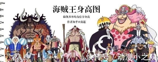 海贼王|海贼王身高对比图,香克斯四皇最矮,藤虎还没斯慕吉的腿高