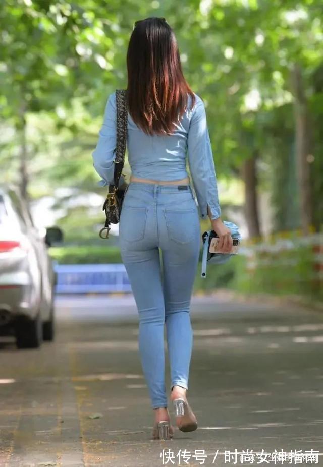 牛仔裤 宽松牛仔衬衣束腰搭配高腰牛仔裤,分分钟展现宽胯细腰身材!