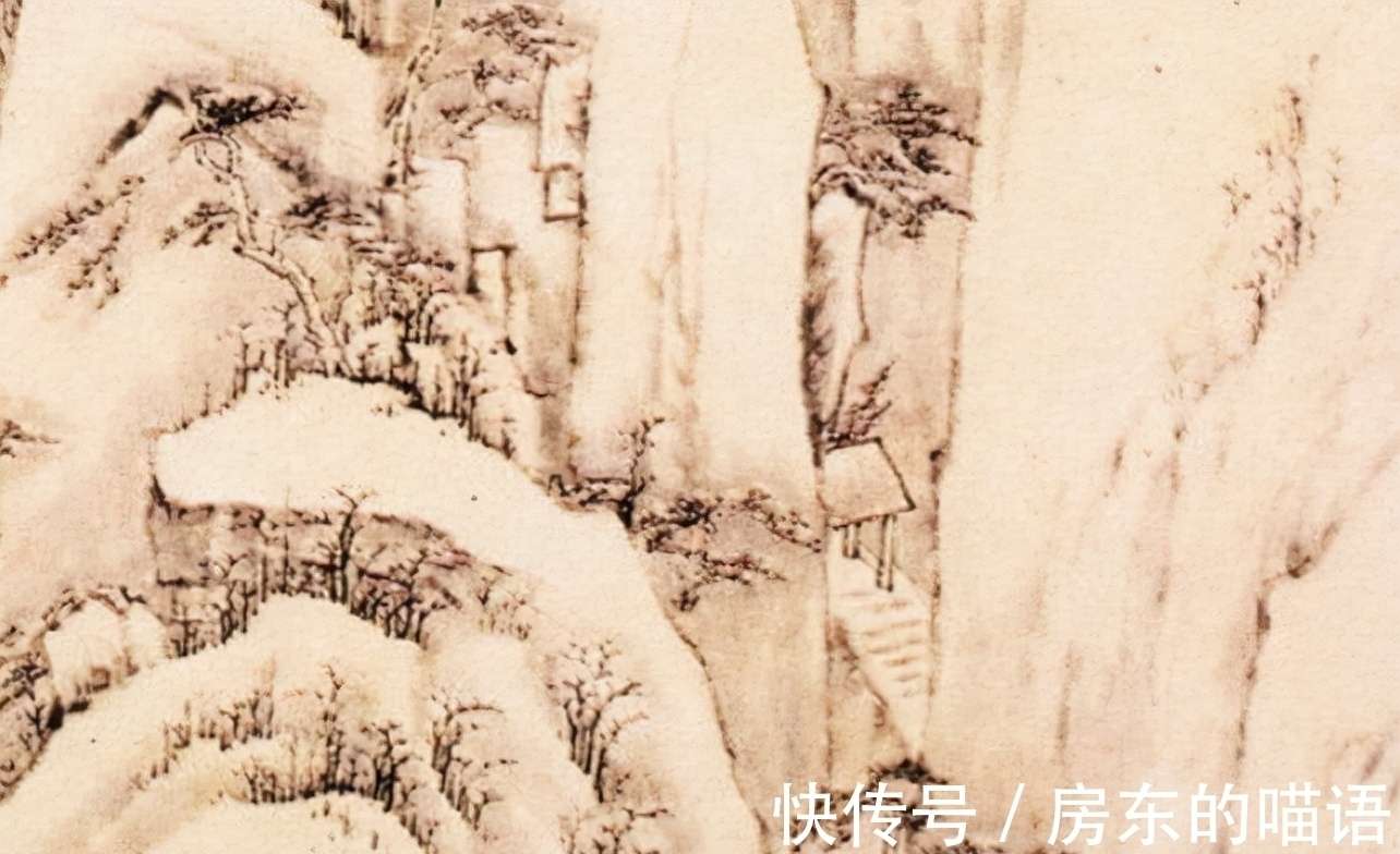 笔墨#古画《松雪图》欣赏:笔墨虚实变化巧妙,突显古人绘画的内容