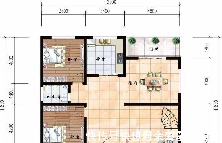 两厅|造价18万的两栋小别墅,带走廊设计,为农村生活量身定制!