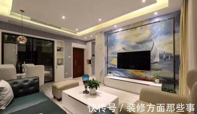 电视墙|90平现代三居室,一眼就被这个艺术风格十足的电视墙吸引