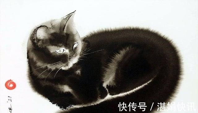 恩德雷!水墨是中国传统绘画,老外用它画动物——别说另有一番意境