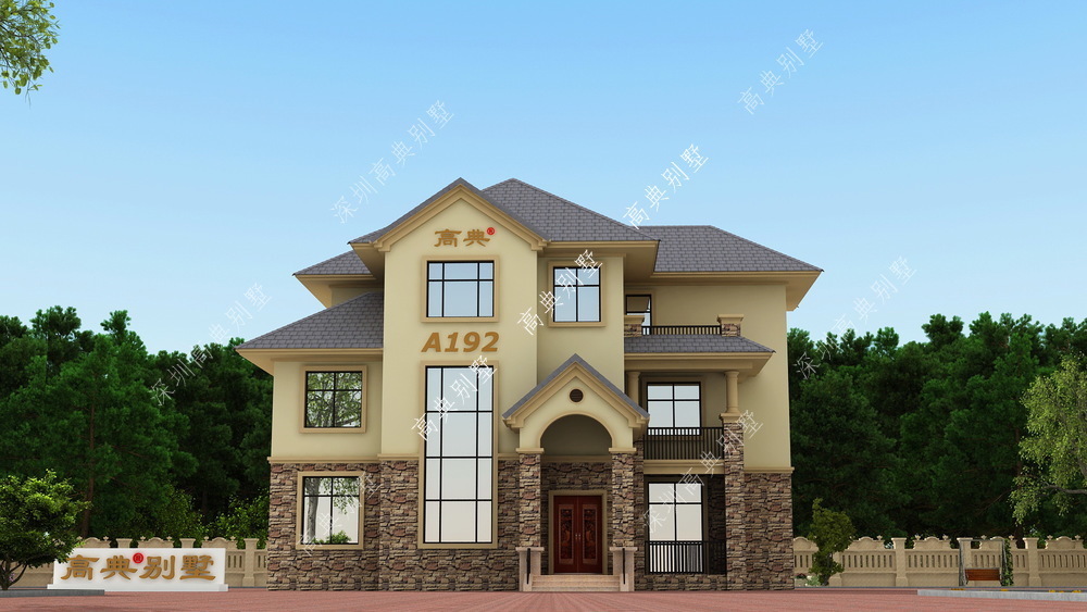 凹凸有致|实用的欧式别墅,造型凹凸有致,让人过目不忘。