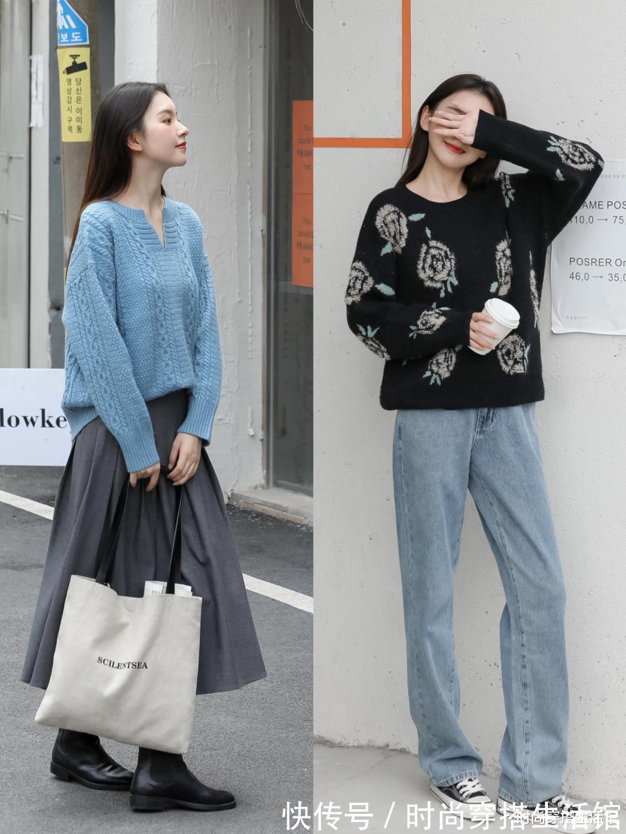 阔腿裤|冬天的毛衣不要随便搭,4个显高公式和1个总结,穿出满满高级感