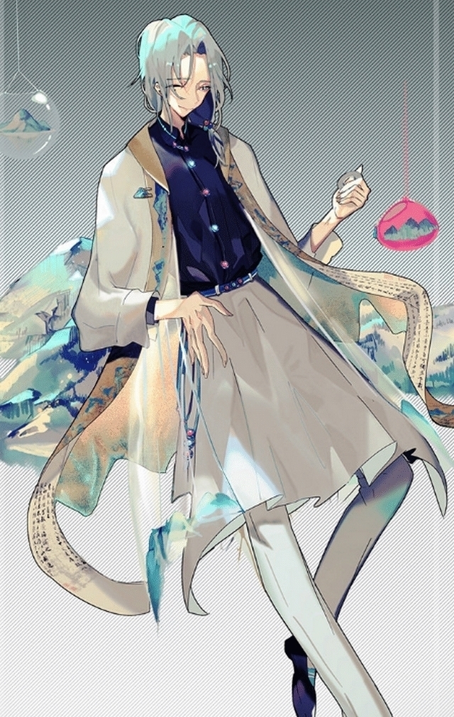 侯马盟书|画师将古物拟人化,七弦琴和千里江山图,全员变成二次元美男