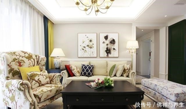 美式|120平米的简美风三居室,装修效果大气上档次,温馨实用的家具!