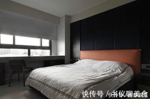 柜子|现在不流行床头柜了在床后打排柜子,向外延伸还能多做个书桌