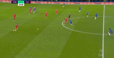 查洛巴|薩拉赫準單刀機會被查洛巴化解，隨后薩拉赫抽射被擋出底線