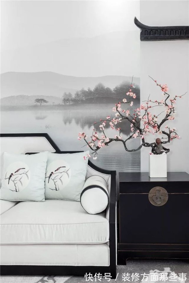 中式|140平黑白色的新中式设计,让人看到生活本有的明媚