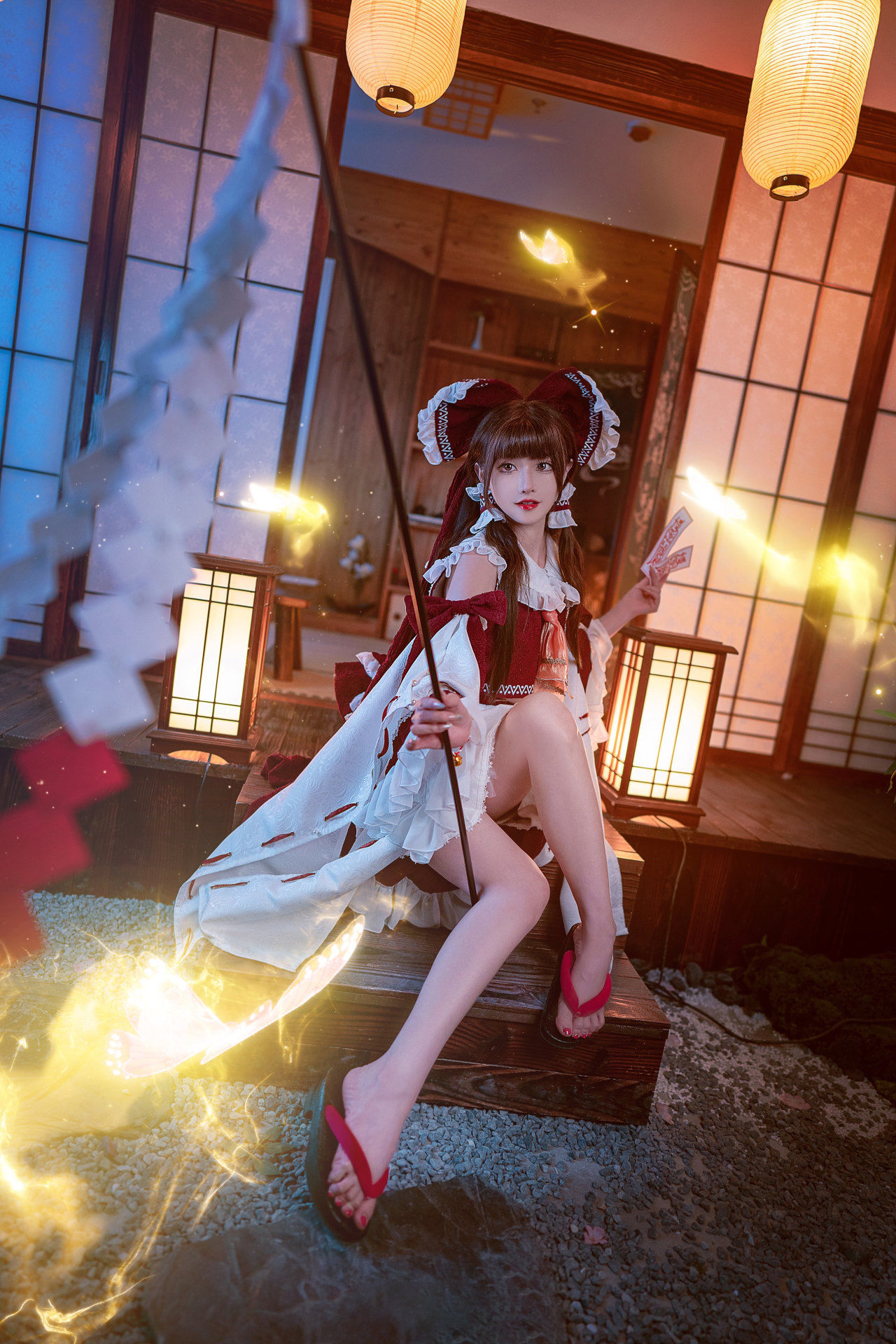 博丽灵梦cosplmusedash &东方project，玛莉嘉&博丽灵梦cosplay