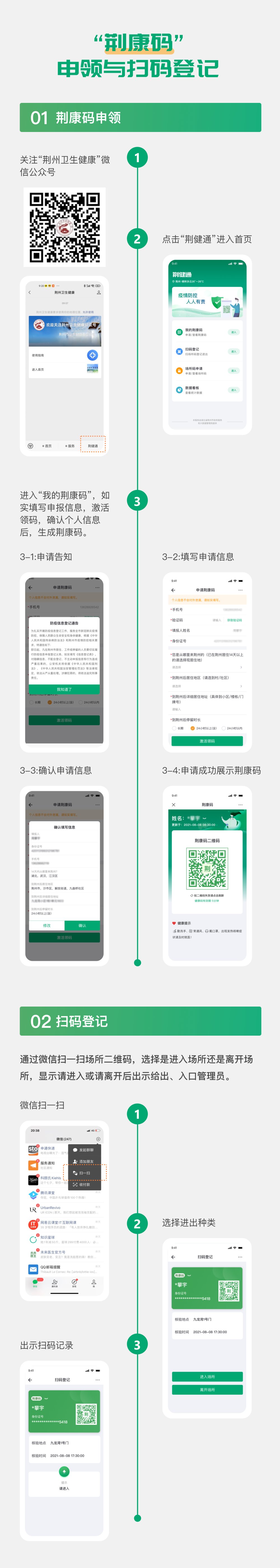 图解荆健通|图解荆健通“荆康码”申领与扫码登记流程