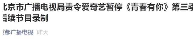 《青春有你3》被紧急叫停，畸形票选偶像就应被核查整改