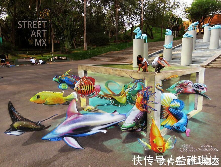 街头艺术|墨西哥版“神笔马良”!考古学家变3D画家,这些街头涂鸦帅爆了