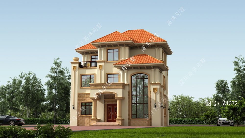 别墅|这款欧式三层别墅,整体简约时尚,经典不宜过时。