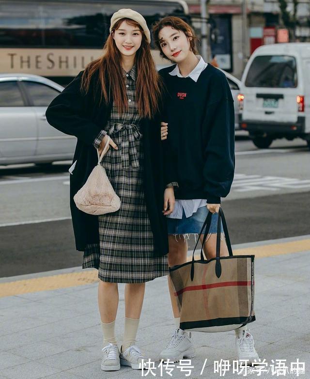 闺蜜穿搭,我只服韩国妹子!高调却不雷同,怎么看都好看