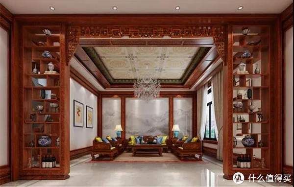 中式|见过了世界,才懂中式风最美,215㎡红木别墅,入户诗情又画意