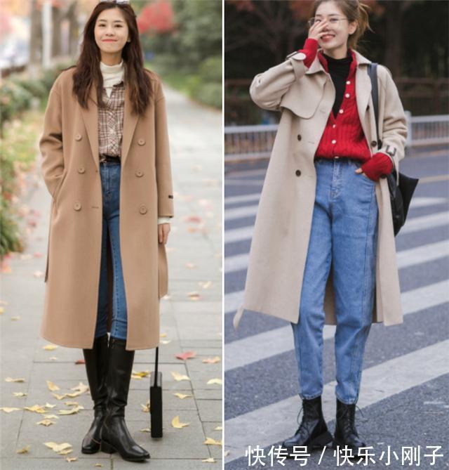 搭配 今年流行不拖沓的高筒裤,搭短靴搭配长大衣,洋气显瘦又很高级