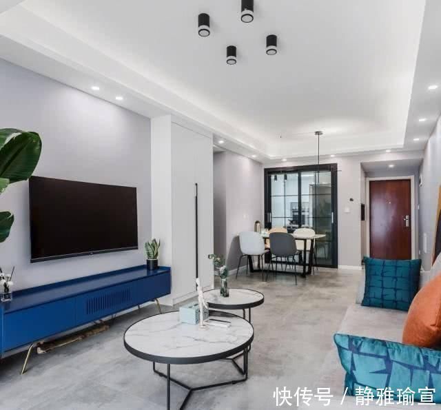 客厅|漂亮95㎡现代简约三房,全屋配色太美了,进门就被迷住了晒晒