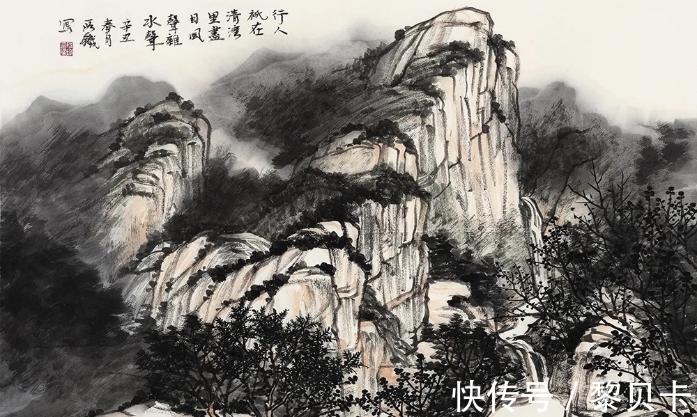 水墨#恢宏大气!段铁水墨山水画