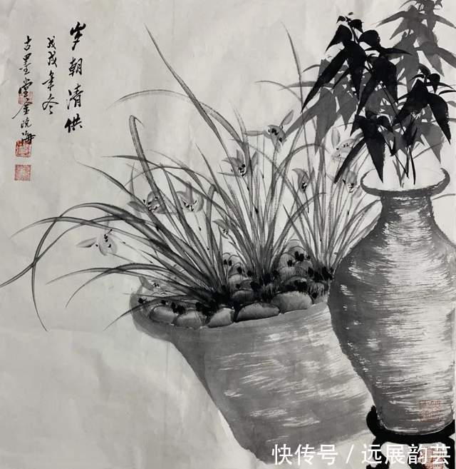 画家#著名画家金晓海“迎元旦”花鸟画作品赏析