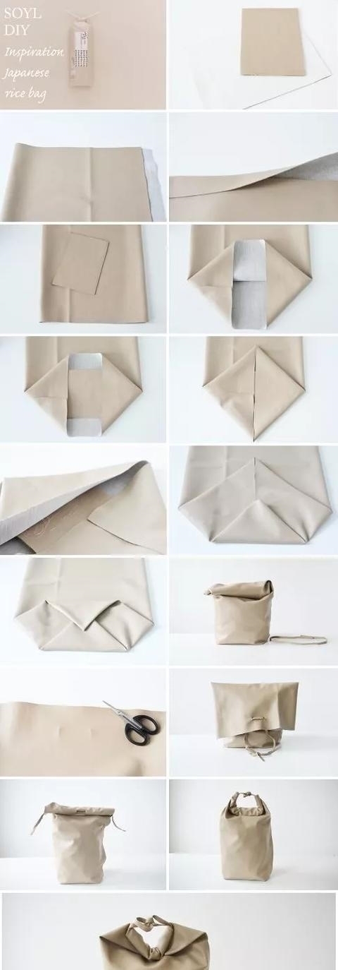 折法|一块布打两个结,变身大容量高颜值收纳包,几十种折法好强大