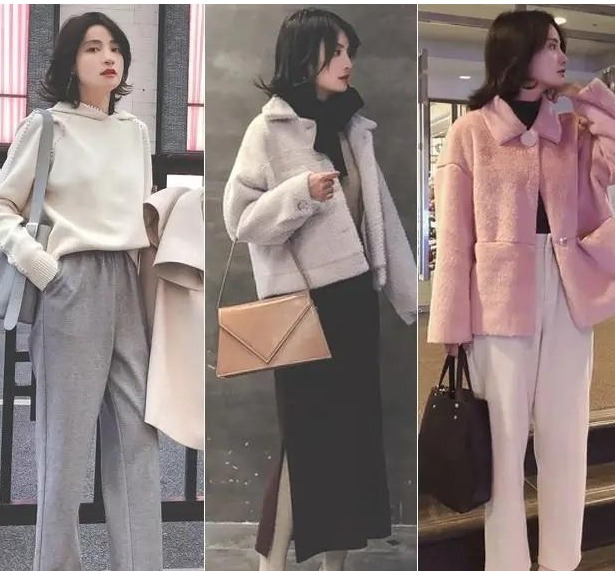 羽绒服 今年流行的阔腿裤搭配什么样上衣好看,显瘦还显高