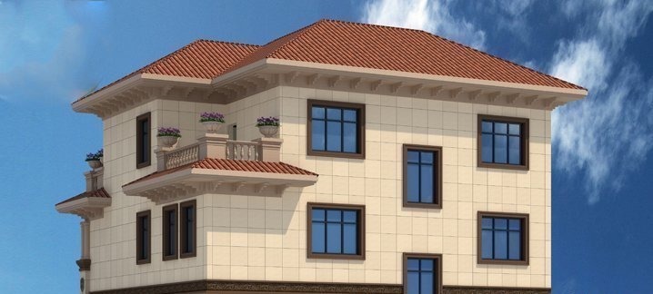 外观|12.8×13.4米欧式别墅,外观够大气,老家建一栋很有面子