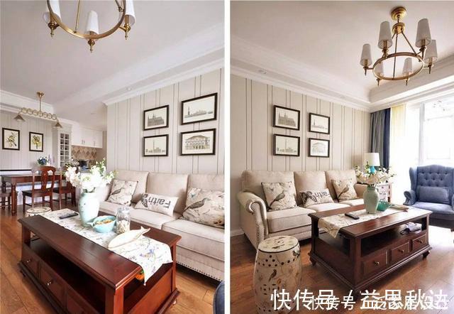 美好的时光|95平清新美式，餐厅酒柜+卡座+收纳柜一体，设计实在太赞了！