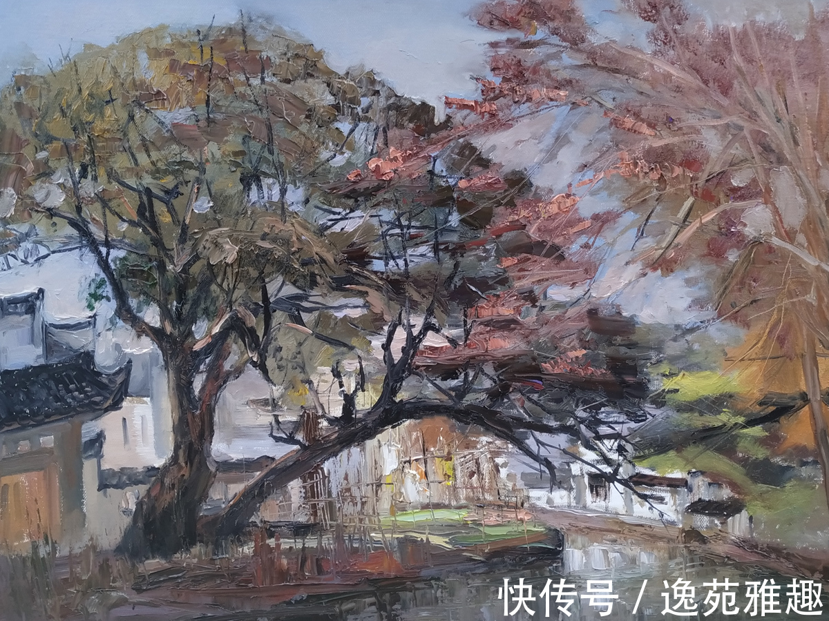 五彩斑斓&「写生作品」回望深秋婺源,五彩斑斓,油画家汪志高作品欣赏