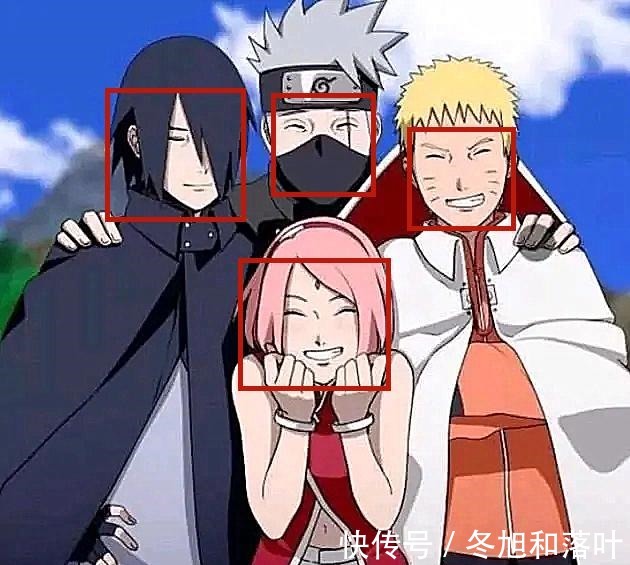 小櫻|“第七班”人物合影,小櫻表情沒有變化,鳴人佐助則改變了很多