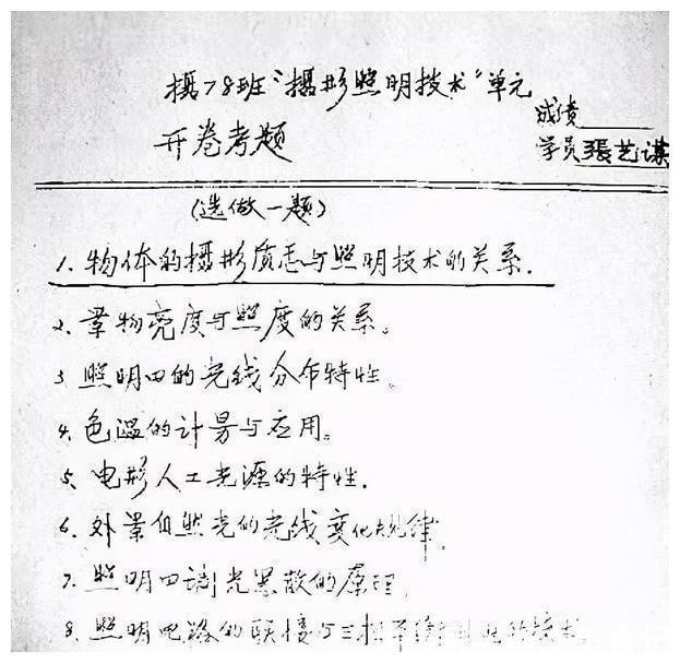 常有@张艺谋大学期间手写体试卷曝光，没曾想其硬笔书法也如此惊艳耐看