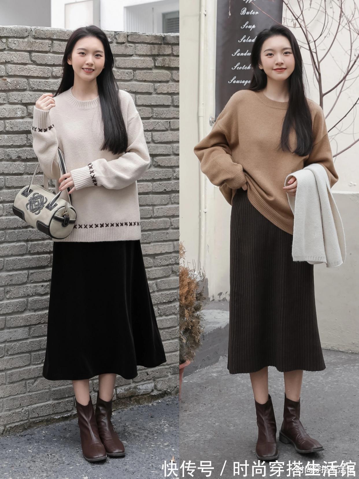 阔腿裤|冬天的毛衣不要随便搭,4个显高公式和1个总结,穿出满满高级感